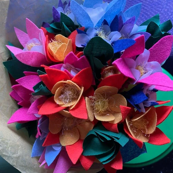 Mixed Color Columbine Artificial Flowers Wedding Bouquet 24 Lot Mixed Media